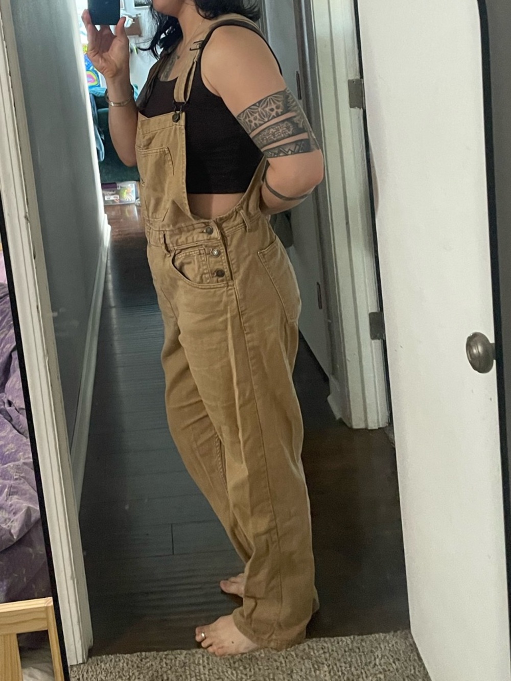 Free People Tan Overalls